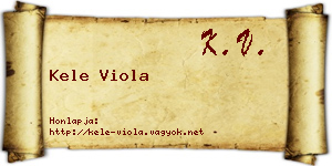 Kele Viola névjegykártya
